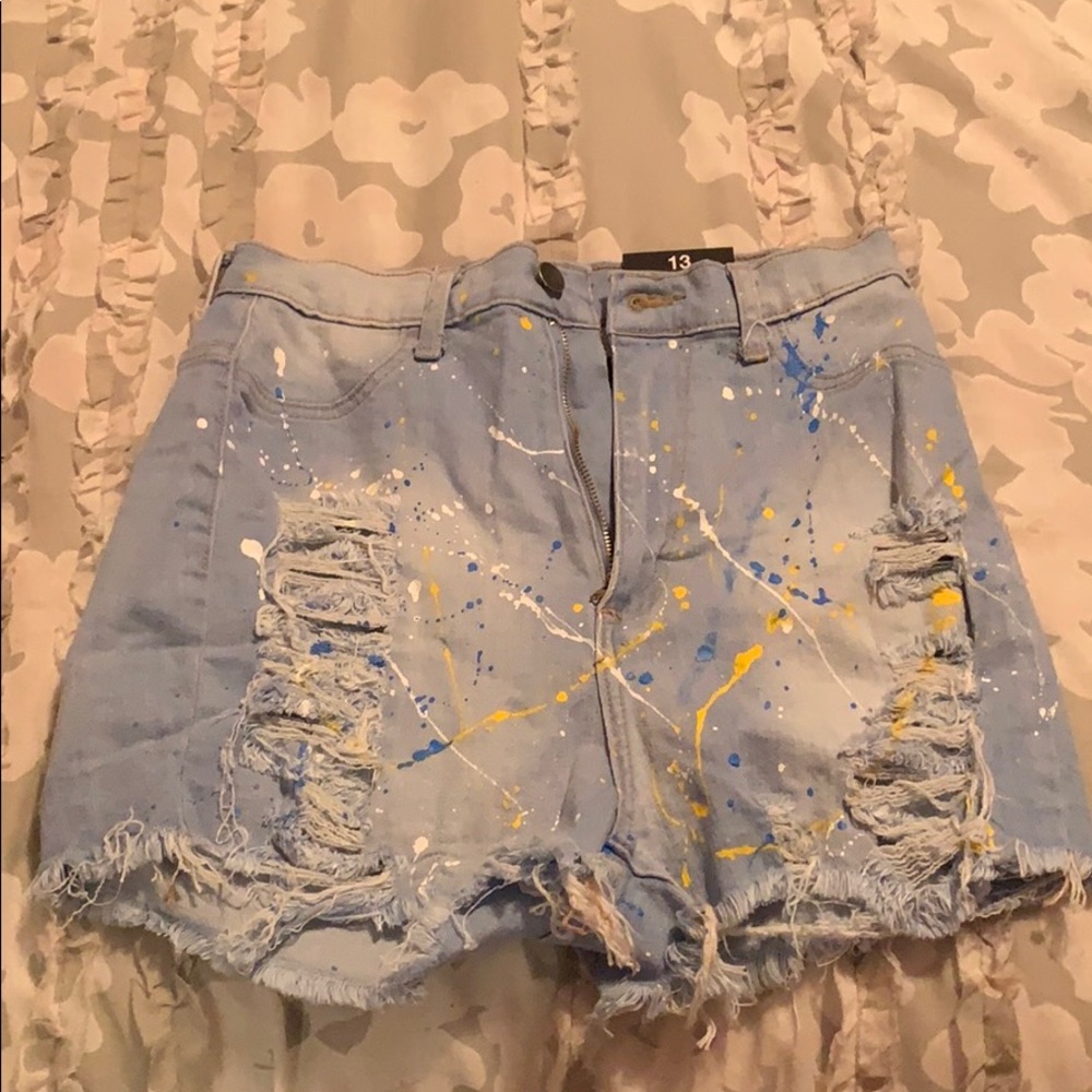 Blue denim shorts